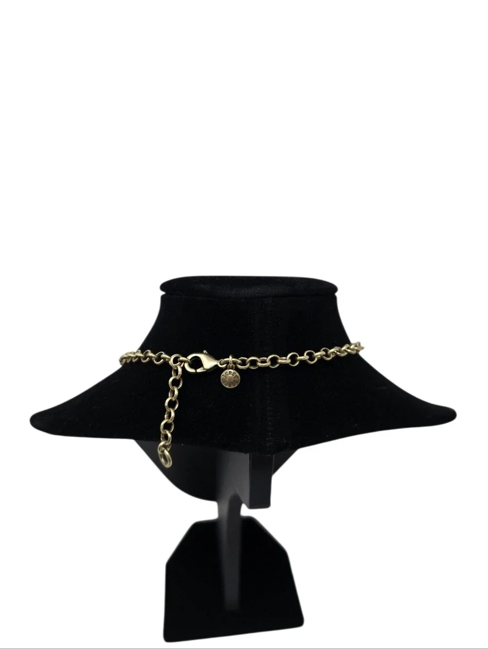 J Crew Articulated Petals & Rhinestone Gold Tone Chain Statement Necklace Navy